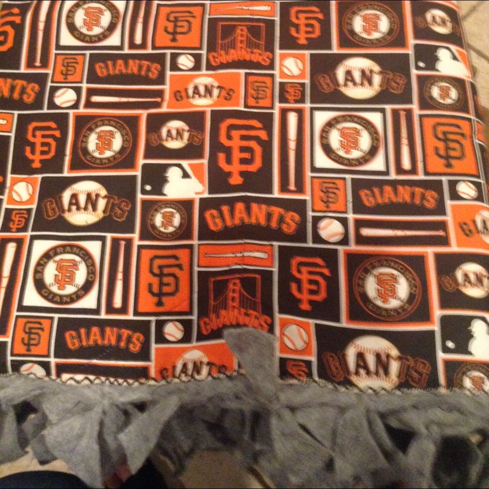 SF Giants cotton/fleece throw blanket! Faux Quilt